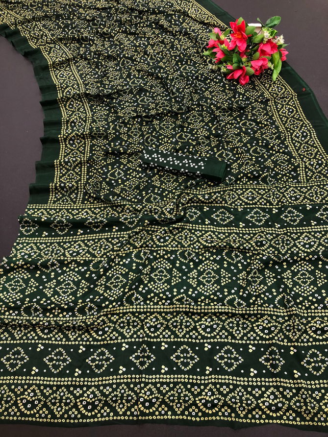 VIP Bandhani Silk Printed Non Catalog Sarees